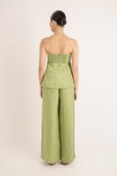 Thumbnail for CELENE STRAPLESS TOP FOREST GREEN - STUDIO JO STORE  