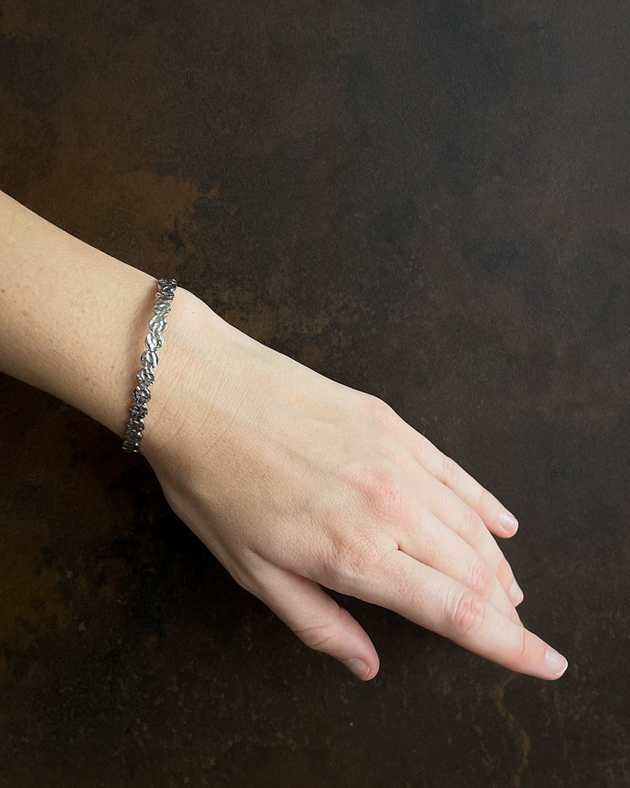 BARLEY TEXTURED CUFF BRACELET SILVER - STUDIO JO STORE  