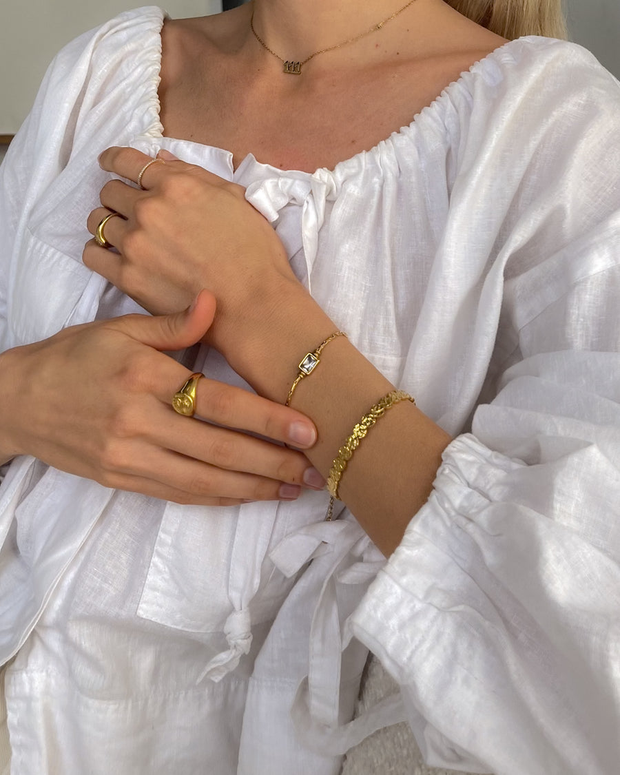 BARLEY TEXTURED CUFF BRACELET 18K GOLD PVD - STUDIO JO STORE  