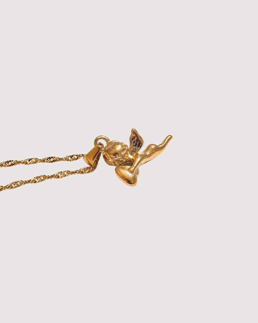 Cupid Heart Pendant Charm Necklace 18K Gold - STUDIO JO STORE  
