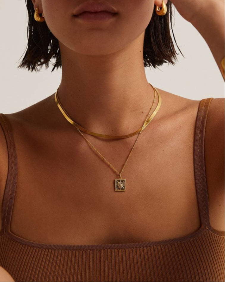 Solace Bold Snake Chain Necklace – 18k Gold