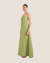 Thumbnail for NAYA STRAPLESS DRESS FOREST GREEN