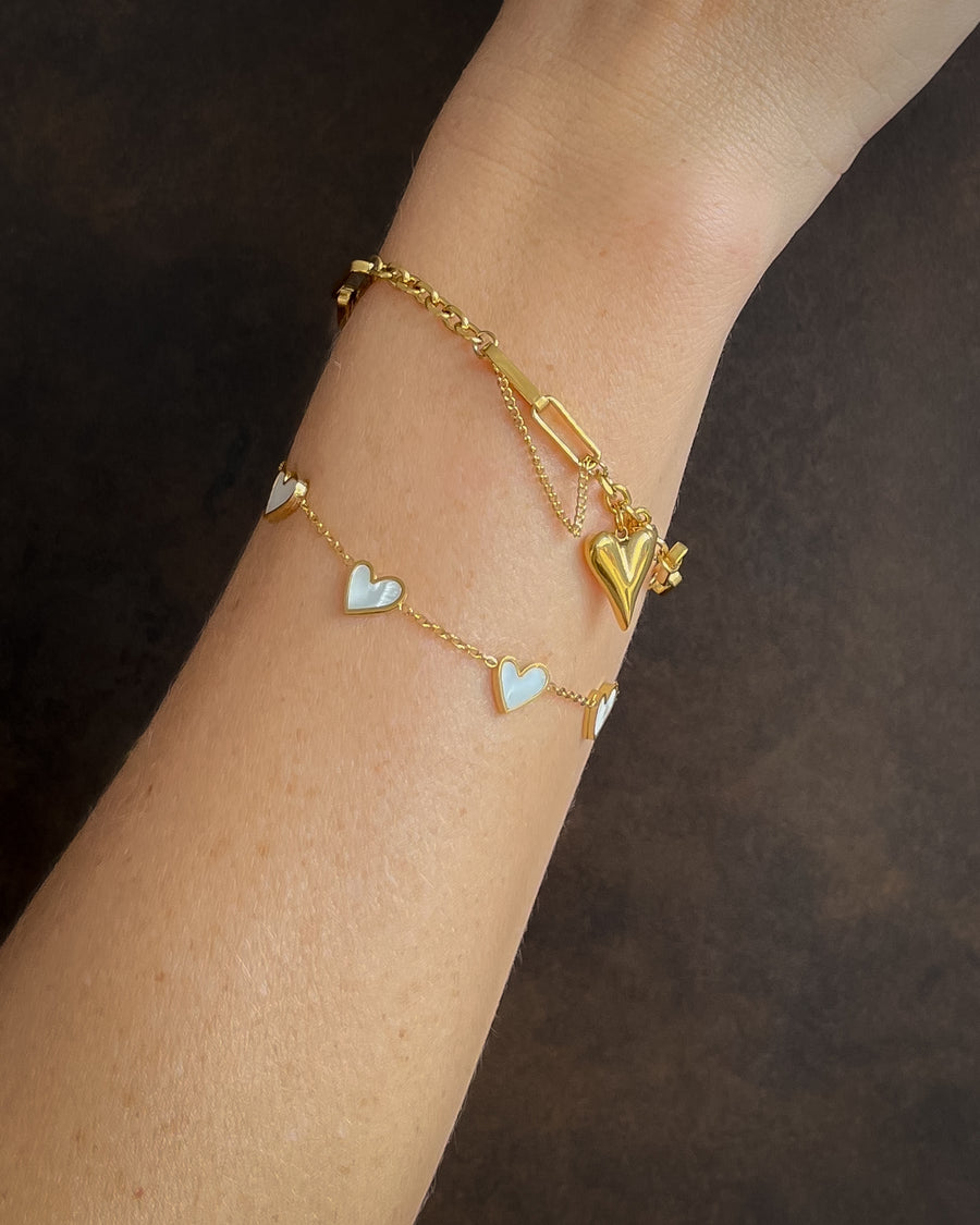 CUPID HEART CHAIN BRACELET 18K GOLD - STUDIO JO STORE  
