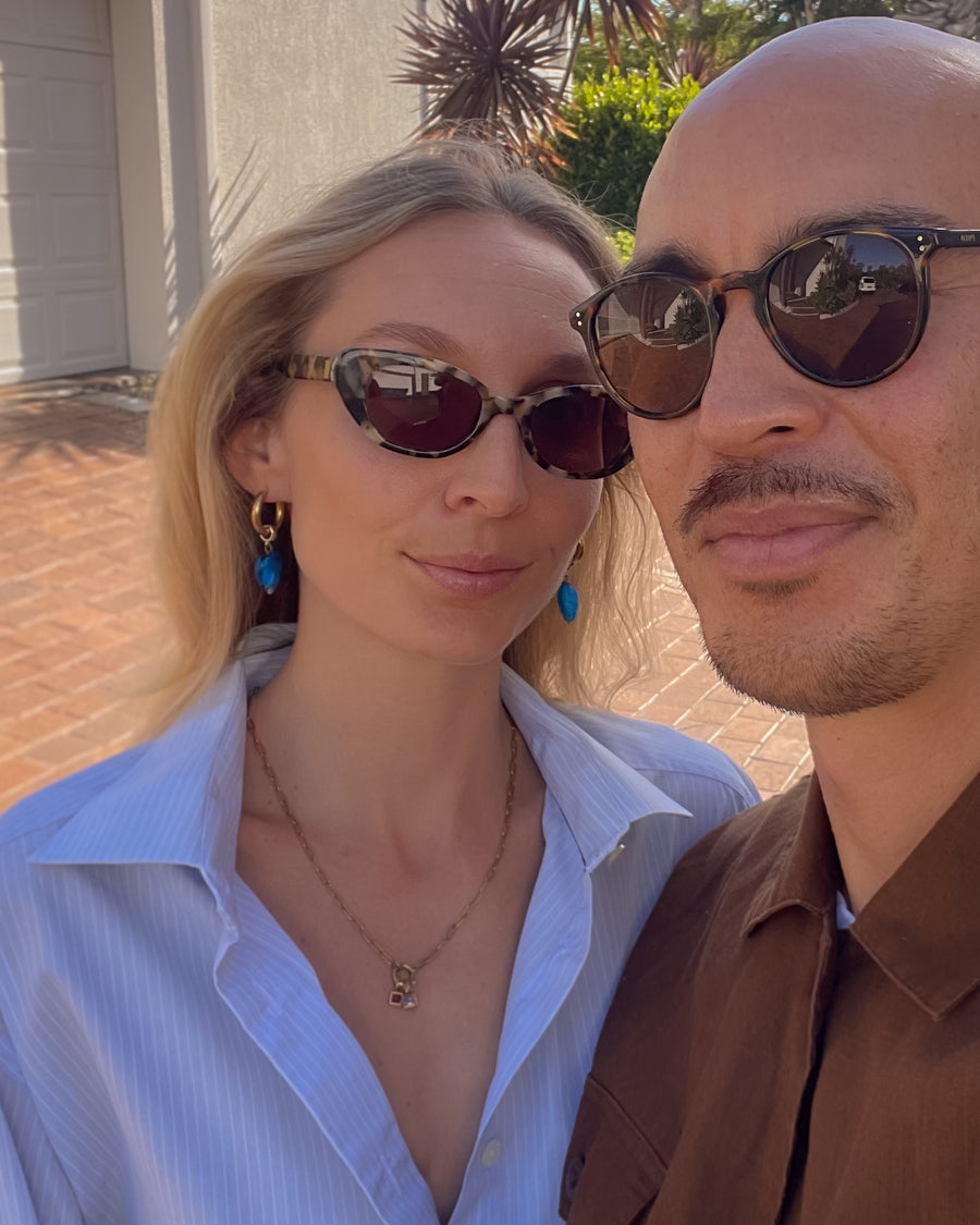 OCEAN WAVE HEART DROP EARRINGS BLUE