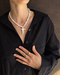 Thumbnail for Celestia Cross Pearl Necklace – Natural Freshwater Pearls