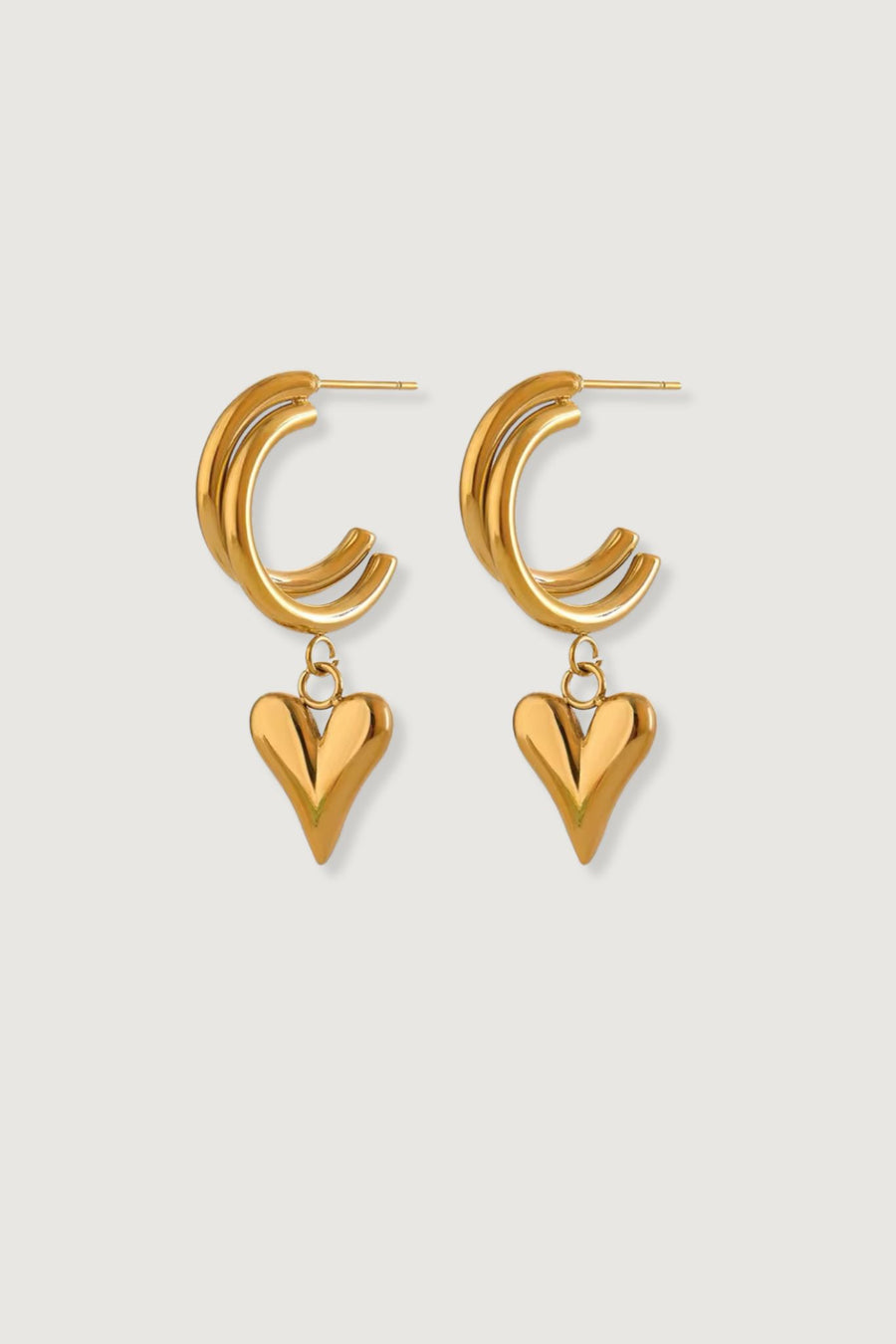 CUPID HEART EARRINGS GOLD - STUDIO JO STORE  