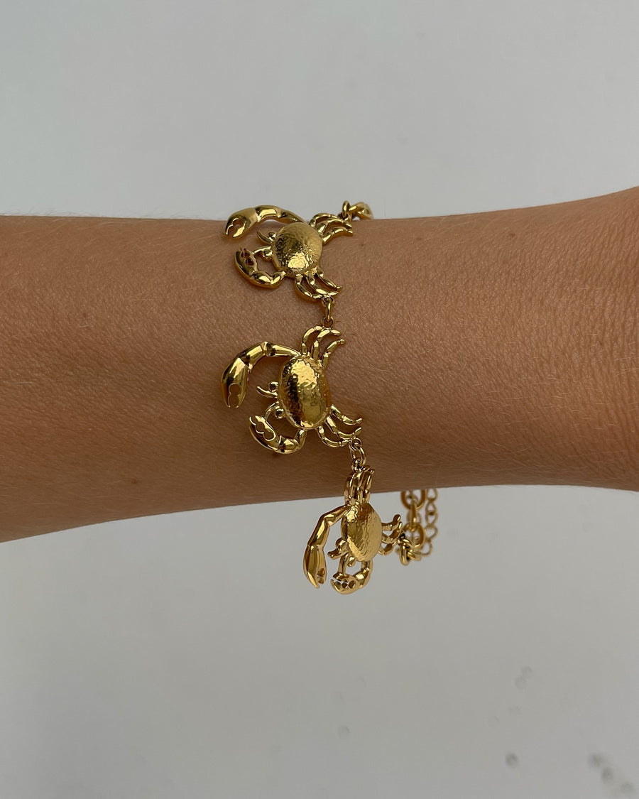 CANCER CRAB CHARM BRACELET 18K GOLD - STUDIO JO STORE  