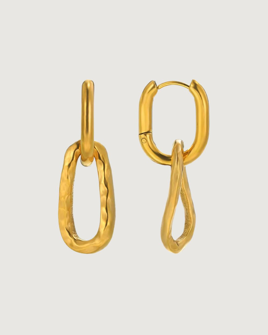 ORGANIC REMOVABLE LINK EARRINGS 18K GOLD PVD - STUDIO JO STORE  