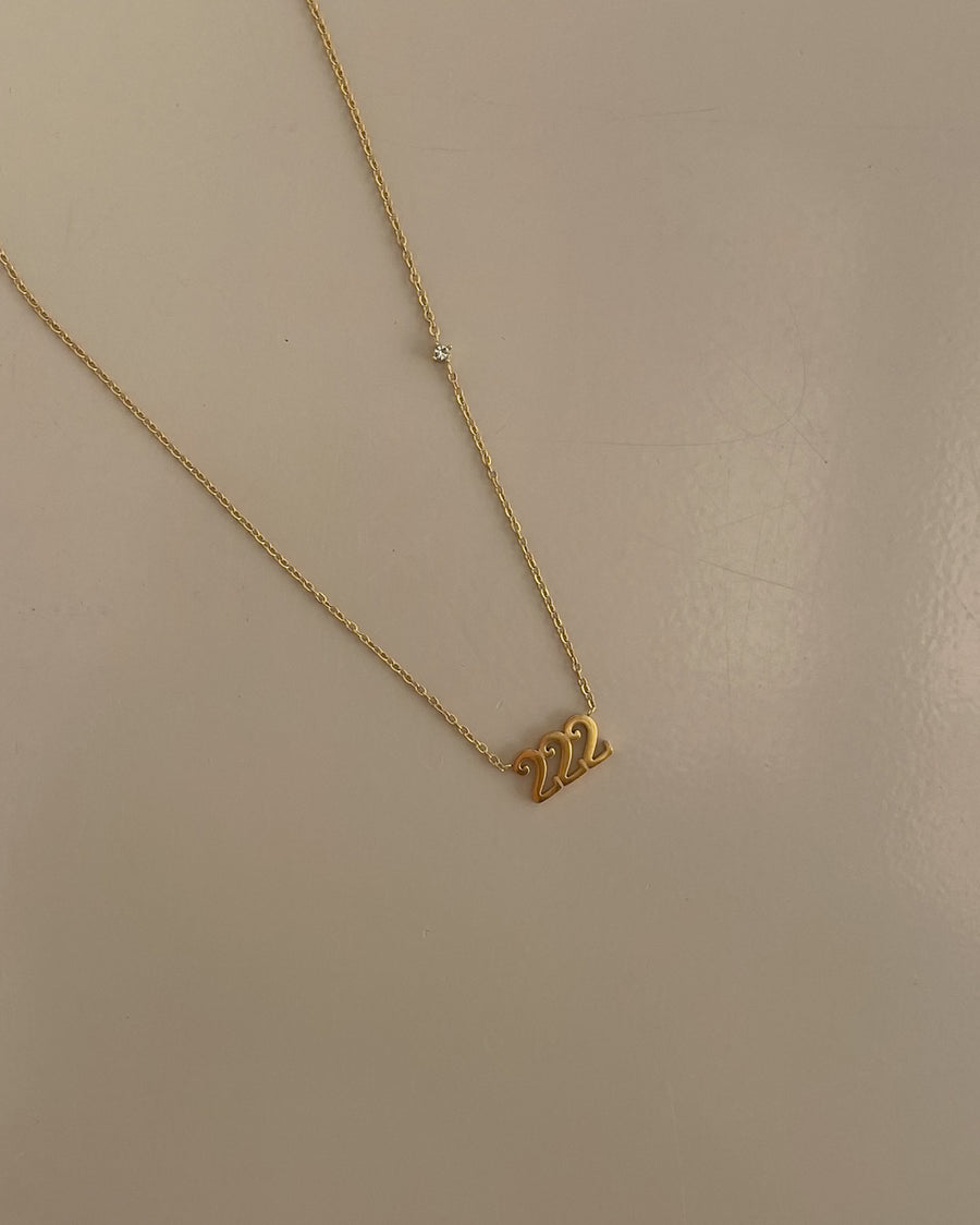 ANGEL NUMBER 222 CHOKER NECKLACE - ALIGNMENT & HARMONY - 18K GOLD - STUDIO JO STORE  