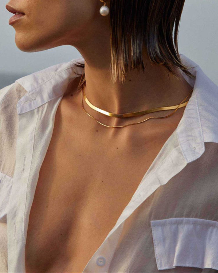 Solace Bold Snake Chain Necklace – 18k Gold