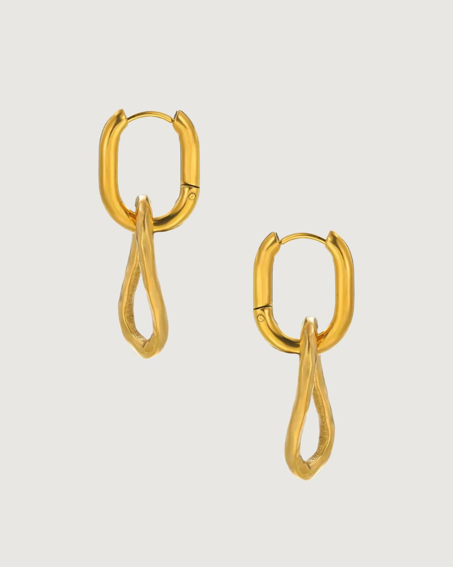 ORGANIC REMOVABLE LINK EARRINGS 18K GOLD PVD - STUDIO JO STORE  