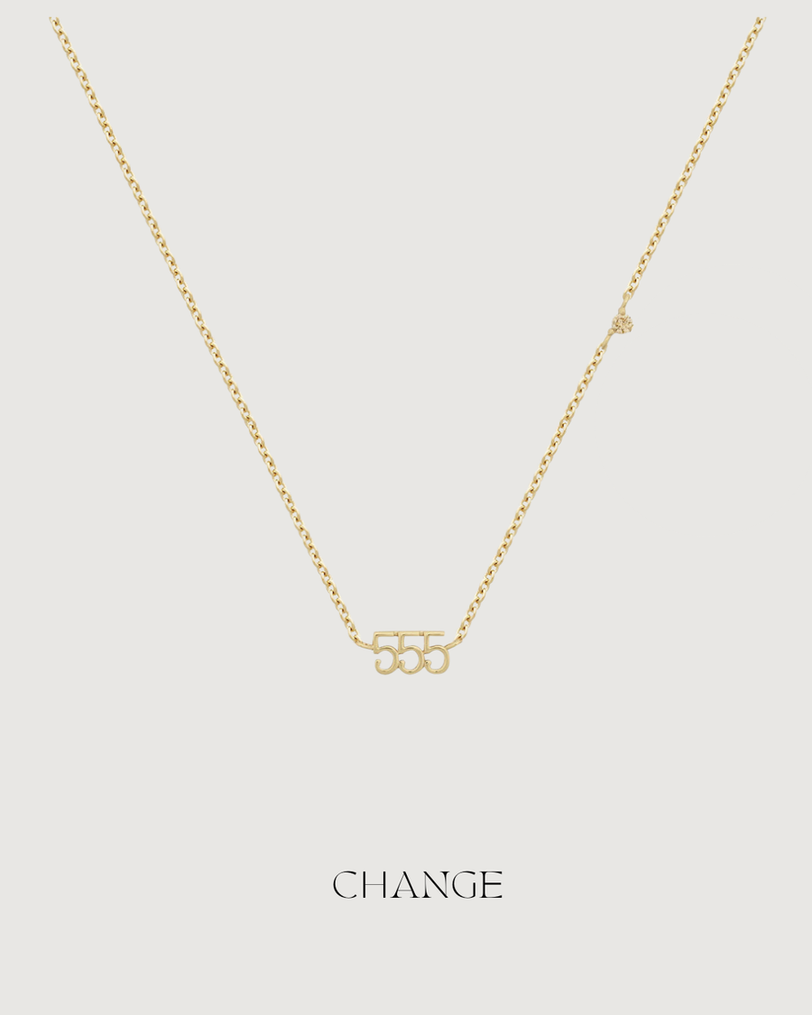 ANGEL NUMBER 555 CHOKER NECKLACE - CHANGE - GOLD - STUDIO JO STORE  