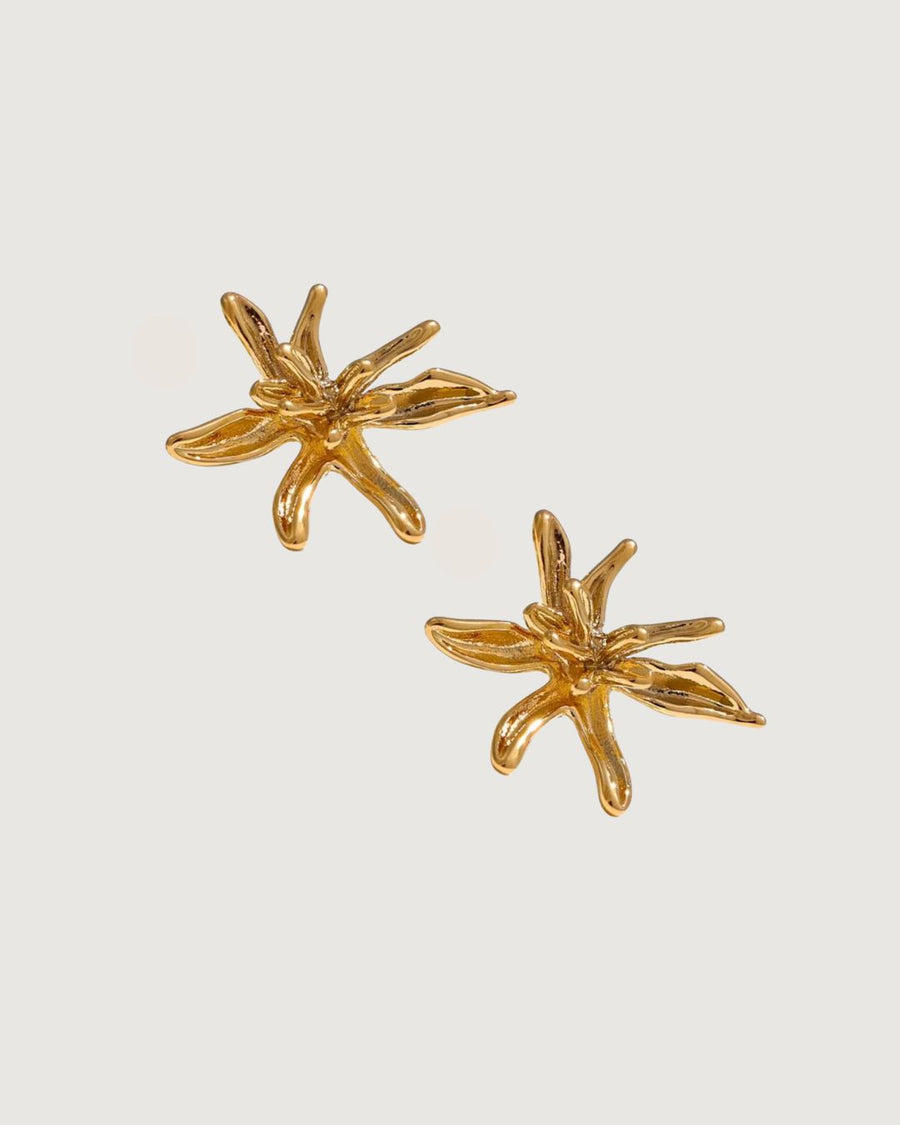 Flower Burst Earrings – 18K Gold - STUDIO JO STORE  