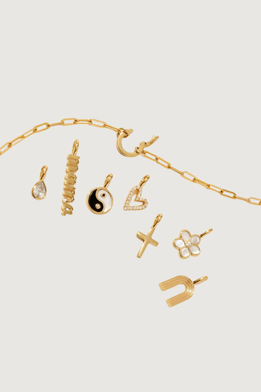 GOLD LINK CHAIN CHARM NECKLACE - STUDIO JO STORE  