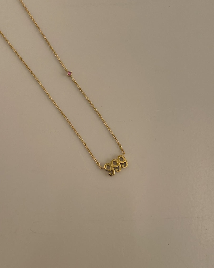 ANGEL NUMBER 999 CHOKER NECKLACE - RELEASE - GOLD - STUDIO JO STORE  