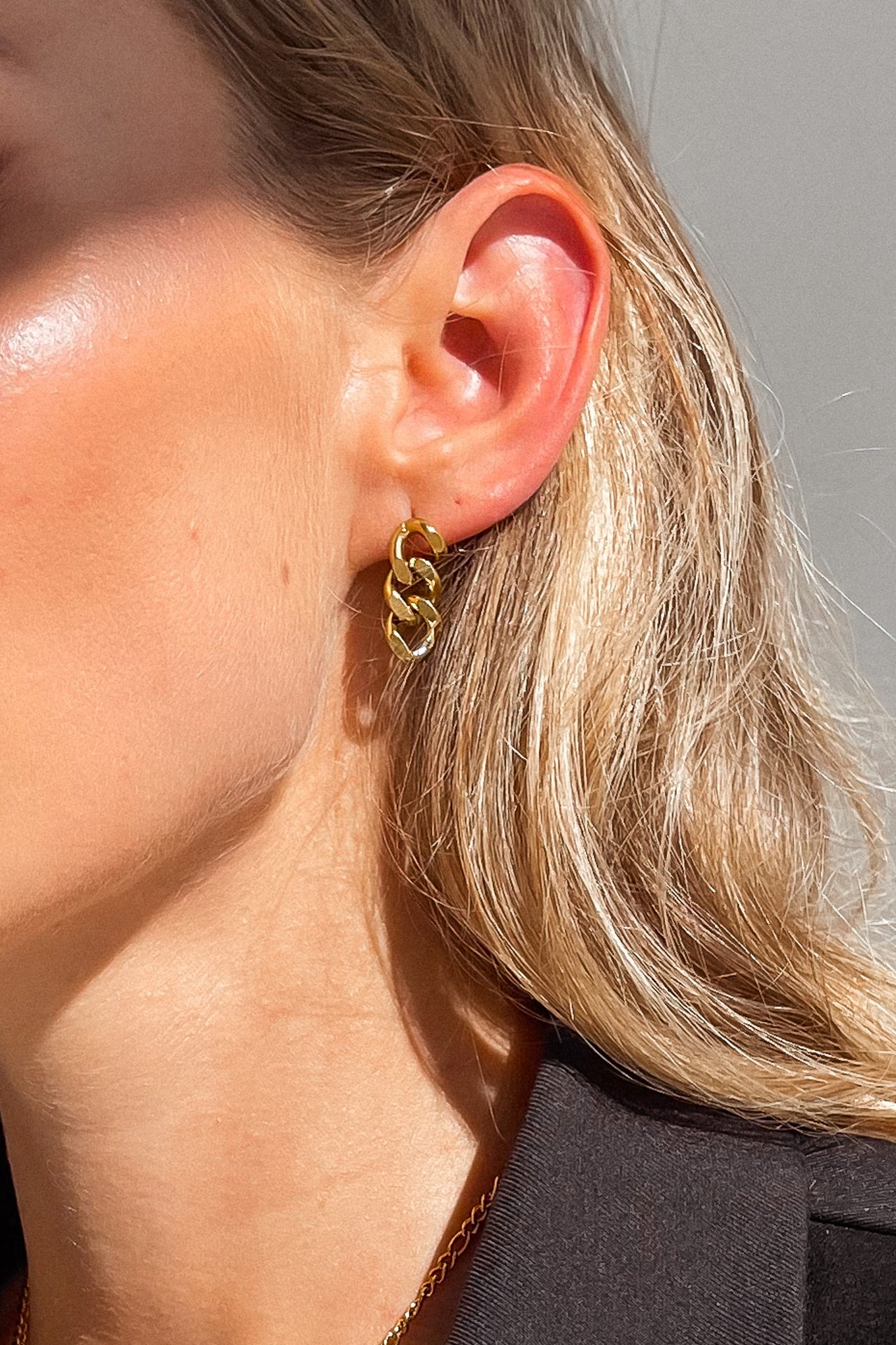 GOLD LINK CHAIN EARRINGS - STUDIO JO STORE  