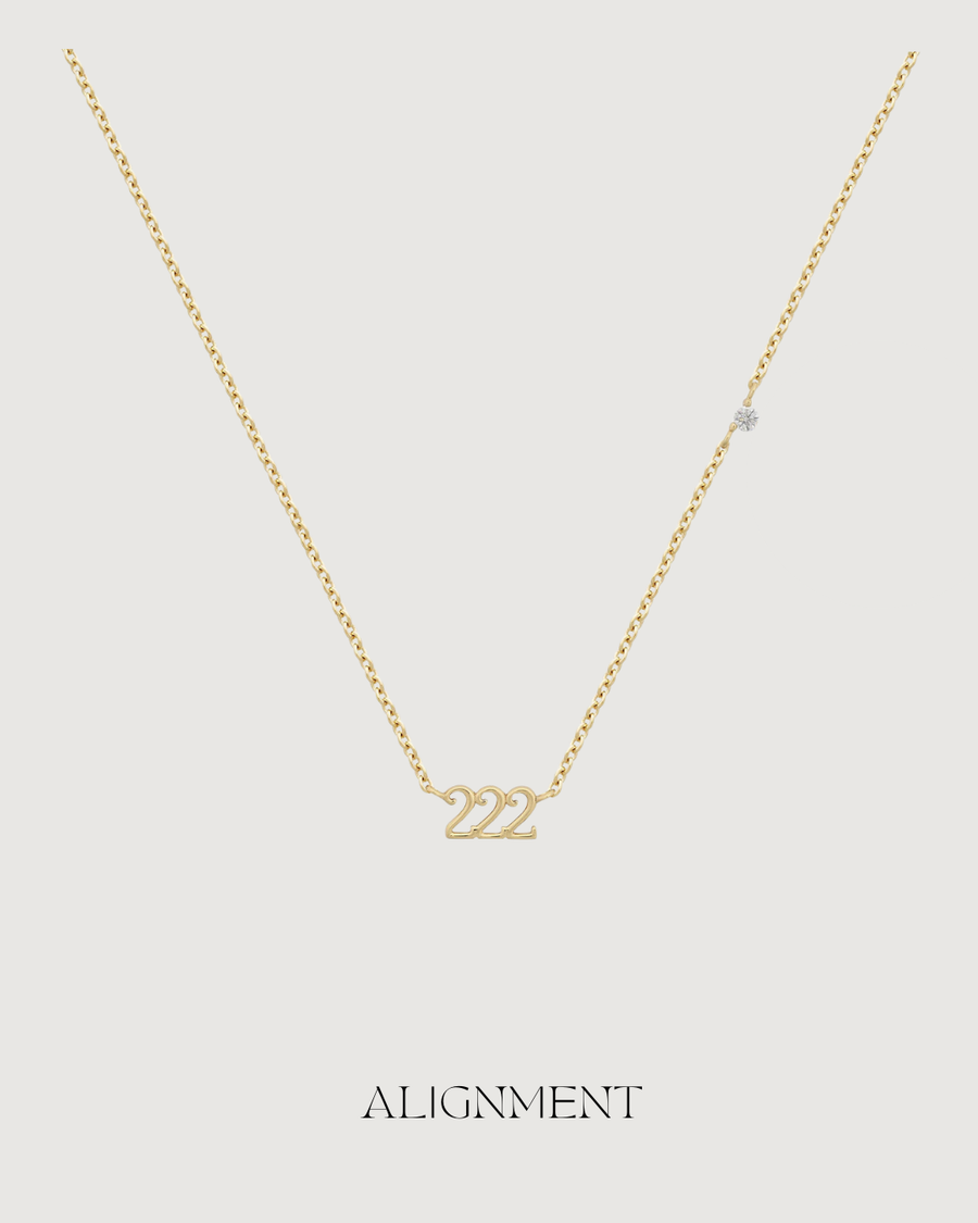ANGEL NUMBER 222 CHOKER NECKLACE - ALIGNMENT & HARMONY - 18K GOLD - STUDIO JO STORE  