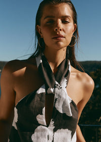 Thumbnail for PIPPA RIDLEY CATALINA RIYAH DRESS BLOOM CHARCOAL - STUDIO JO STORE  