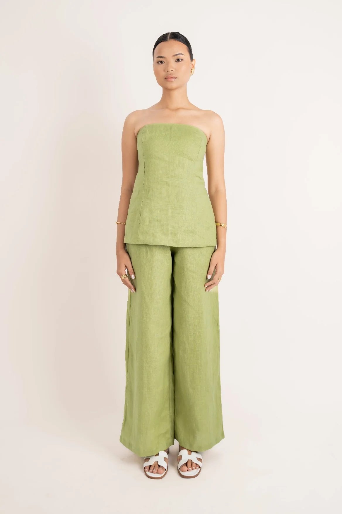 CELENE STRAPLESS TOP FOREST GREEN - STUDIO JO STORE  