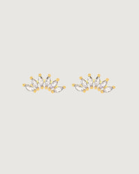 Thumbnail for MARQUISE CRYSTAL CLIMBER STUD EARRINNGS 18K GOLD PVD - STUDIO JO STORE  
