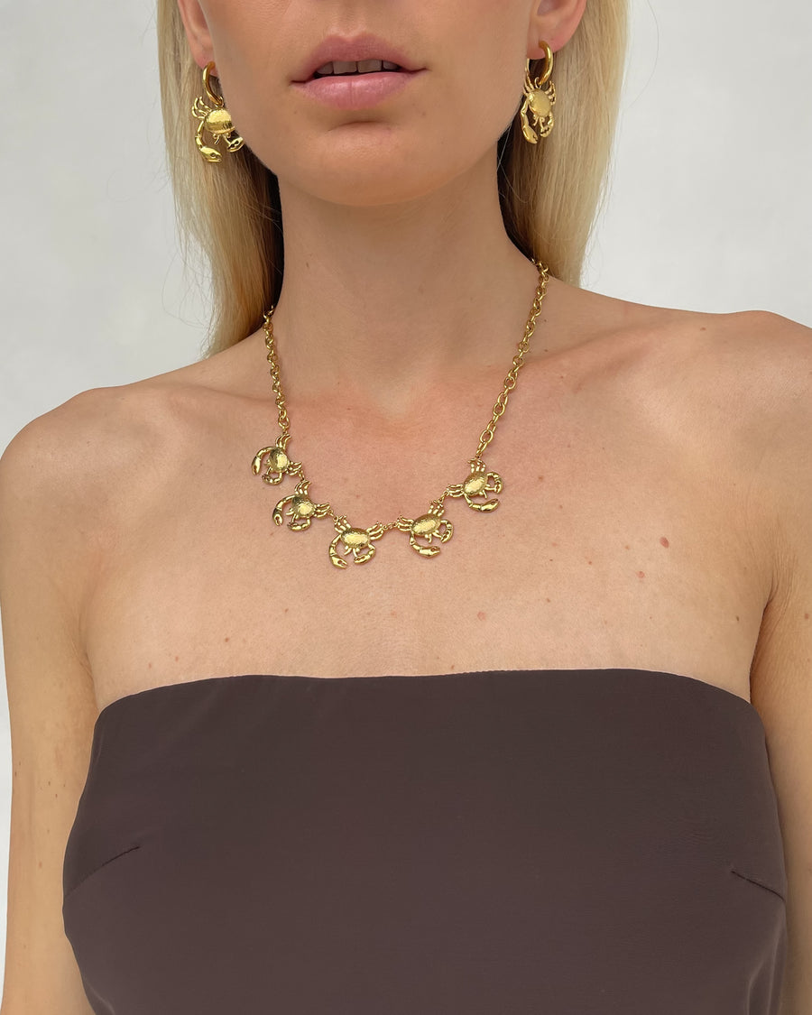 CRAB CHARM NECKLACE 18K GOLD - STUDIO JO STORE  