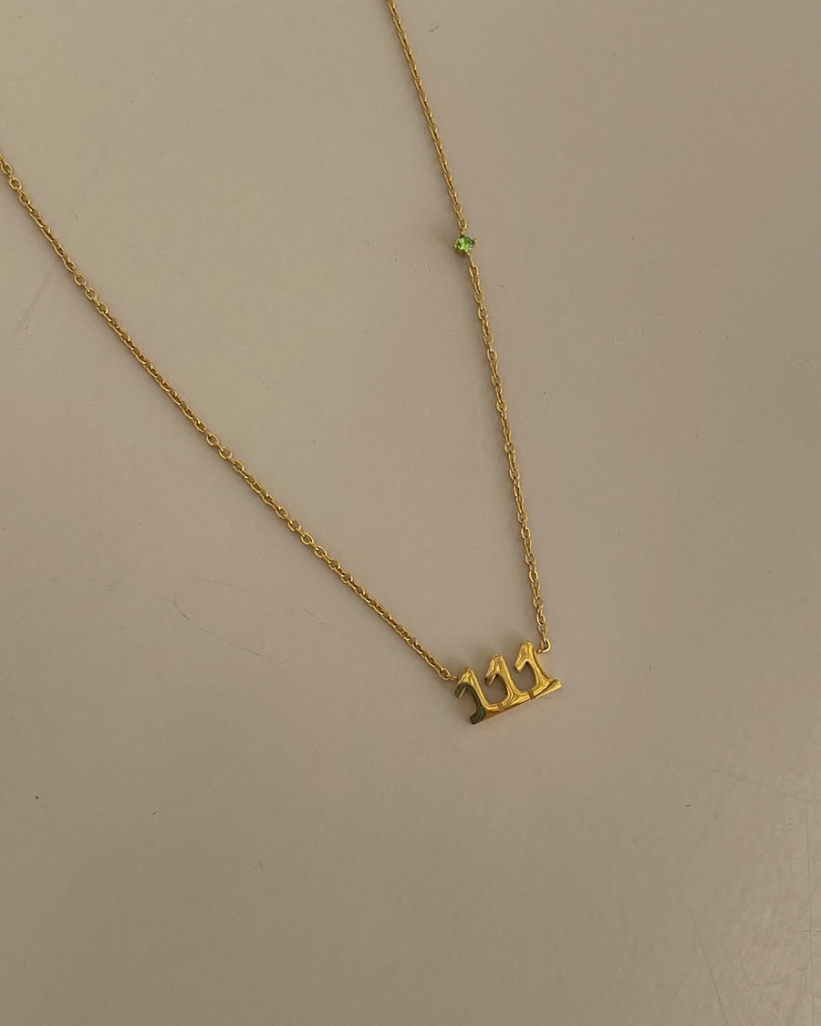 ANGEL NUMBER 111 CHOKER NECKLACE - MANIFESTATION - 18K GOLD - STUDIO JO STORE  