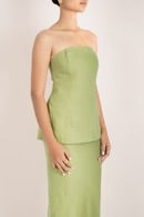 Thumbnail for CELENE STRAPLESS TOP FOREST GREEN - STUDIO JO STORE  