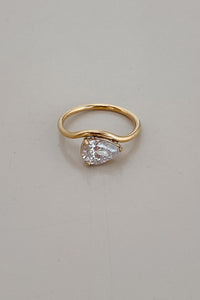 Thumbnail for TEARDROP DIAMOND RING 18K GOLD PVD - STUDIO JO STORE  