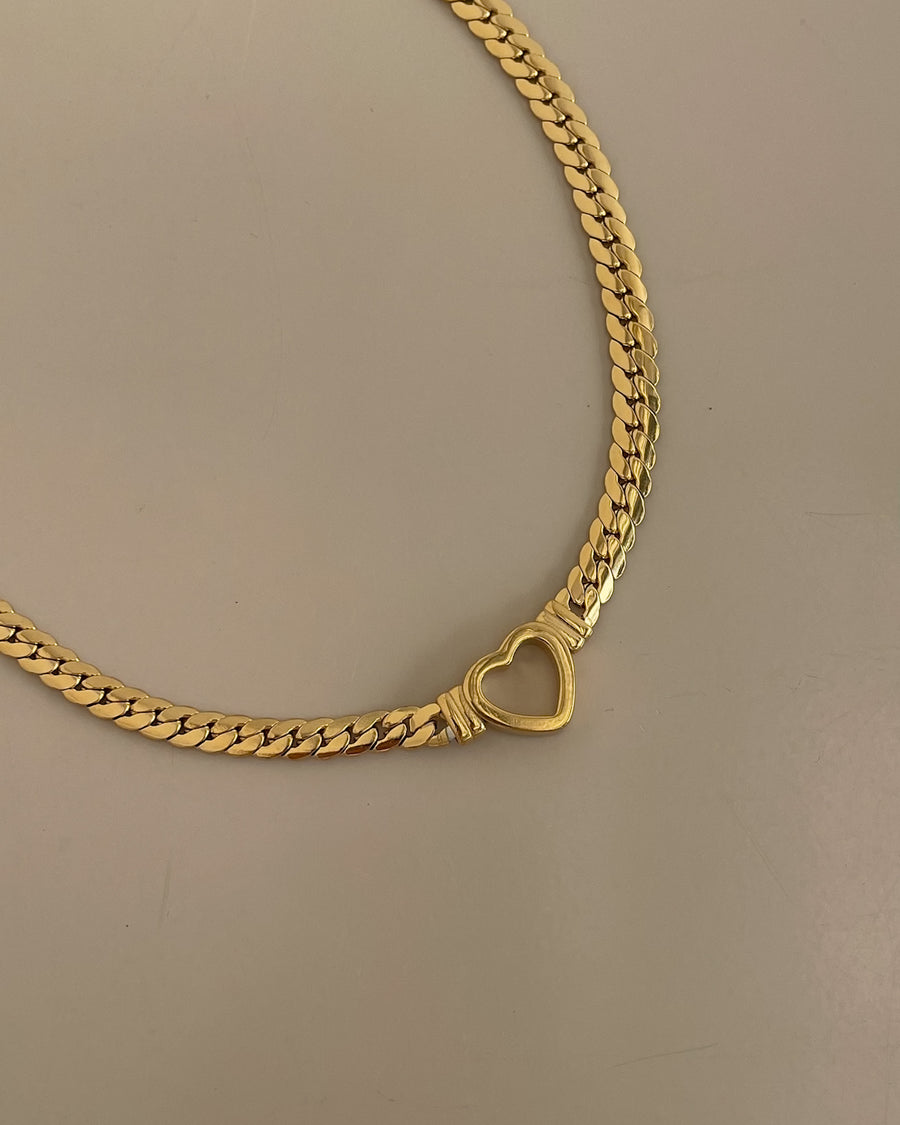 YOU ARE MINE HOLLOW HEART CHOKER CHAIN NECKLACE GOLD - STUDIO JO STORE  