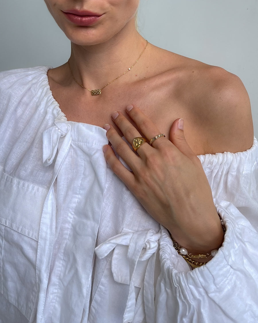 CUPID ANGEL HEART SIGNET RING 18K GOLD PVD PLATED - STUDIO JO STORE  