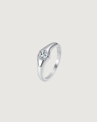 Thumbnail for MY DIAMOND HEART SIGNET RING PLATINUM PLATED - STUDIO JO STORE  