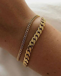 Thumbnail for MINIMALIST CUBAN CHAIN BRACELET MINI 18K GOLD PVD - STUDIO JO STORE  
