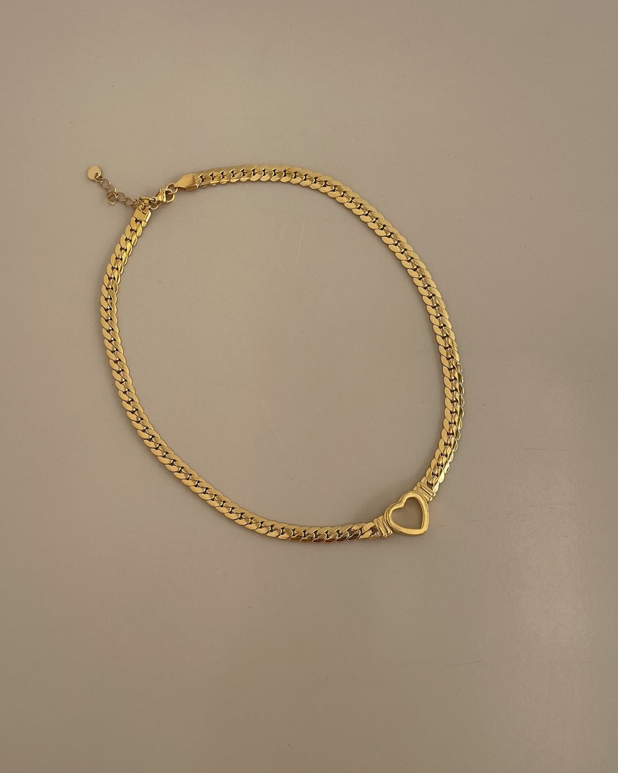 YOU ARE MINE HOLLOW HEART CHOKER CHAIN NECKLACE GOLD - STUDIO JO STORE  