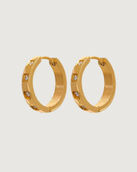 Thumbnail for GOLD DIAMOND HOOP EARRINGS - STUDIO JO STORE  