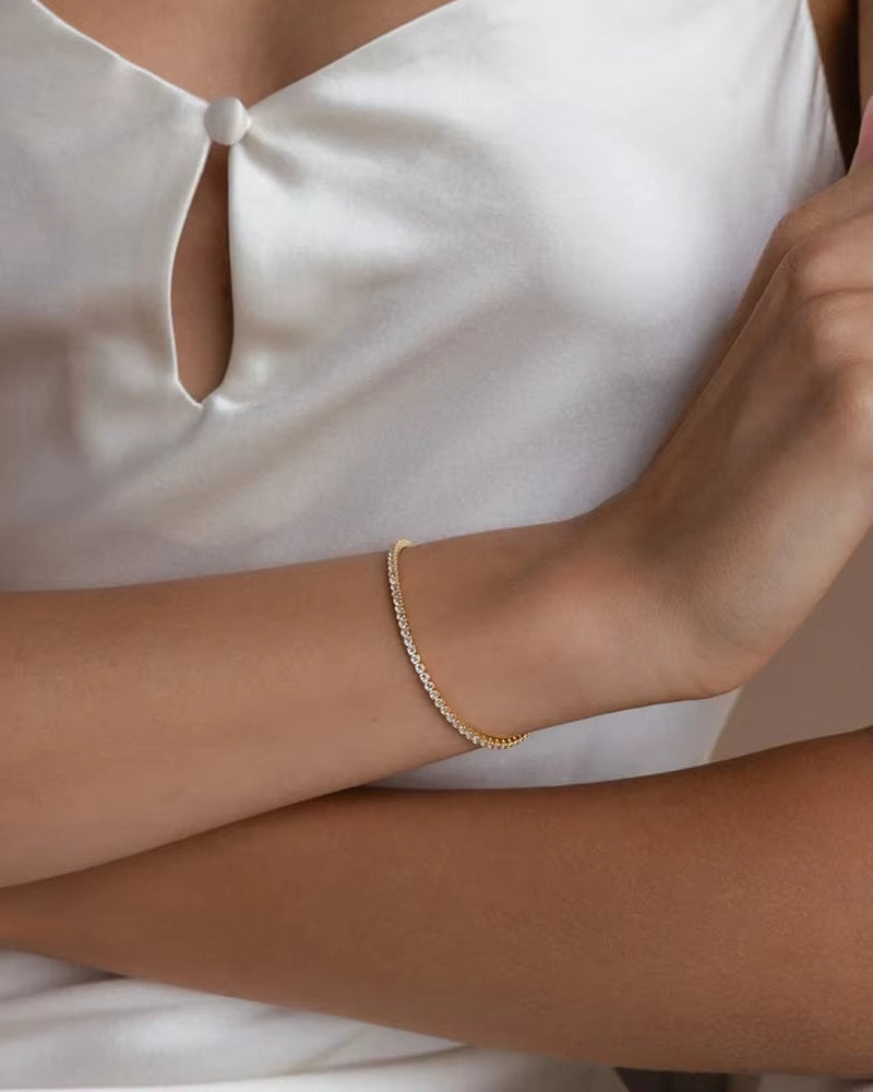 FINE TENNIS BRACELET 18K GOLD - STUDIO JO STORE  