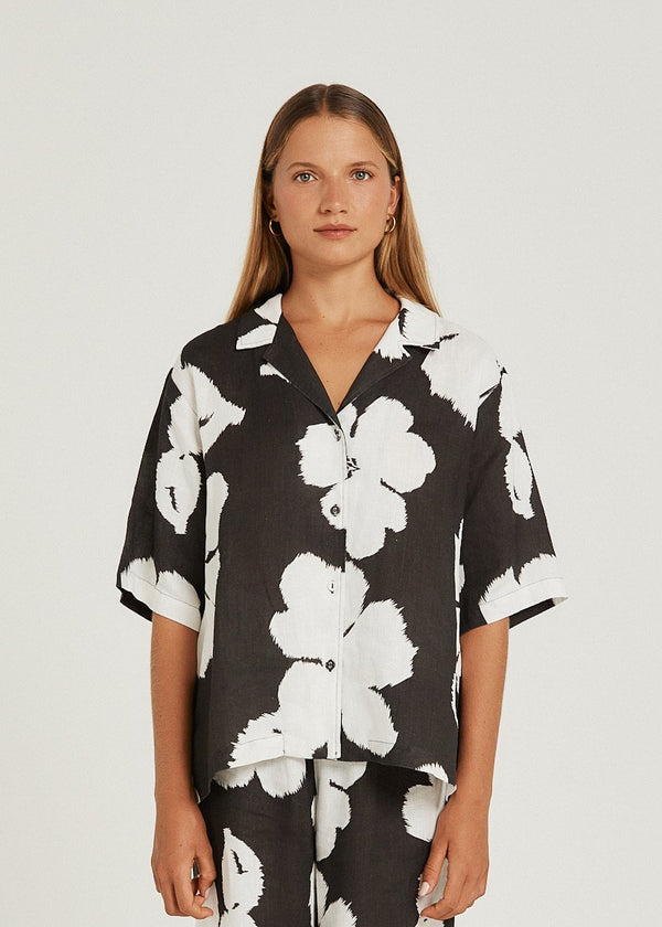 PIPPA RIDLEY - ANGIE SHIRT BLOOM CHARCOAL - STUDIO JO STORE  