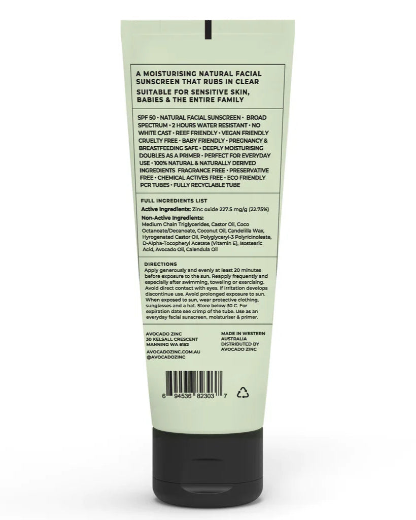 AVOCADO ZINC - SPF 50 NATURAL PHYSICAL SUNSCREEN - STUDIO JO STORE  