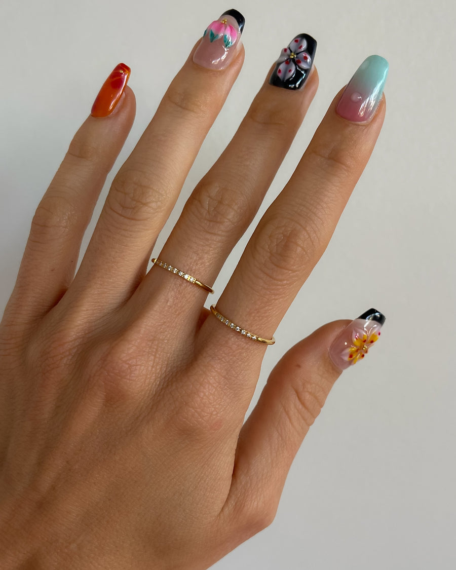 MINIMALIST STACKING ZIRCONIA RING 18K GOLD PVD - STUDIO JO STORE  