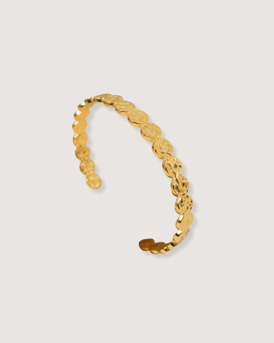 BARLEY TEXTURED CUFF BRACELET 18K GOLD PVD - STUDIO JO STORE  