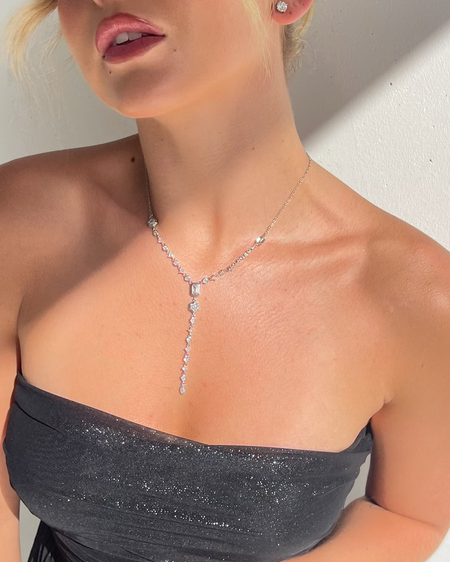 CELESTIAL DROP NECKLACE SILVER - STUDIO JO STORE  