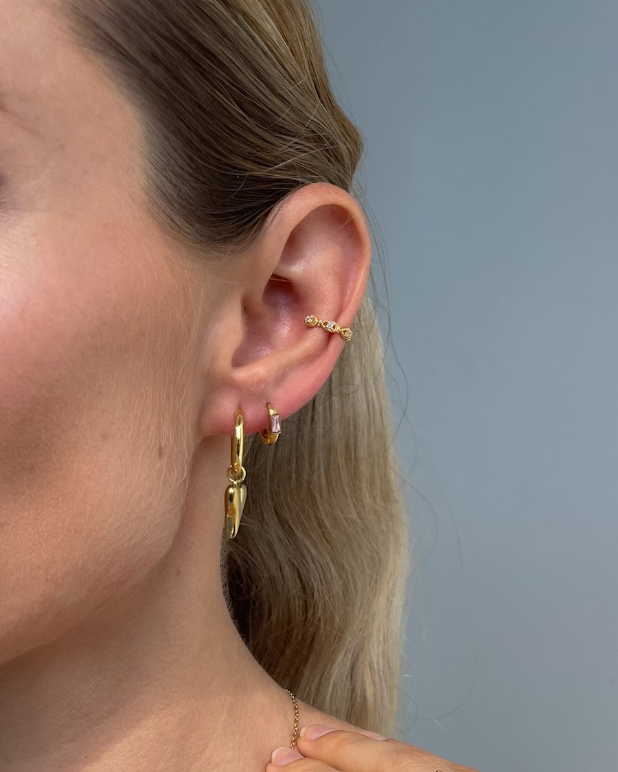 HEART CHARM HOOP EARRINGS - STUDIO JO STORE  