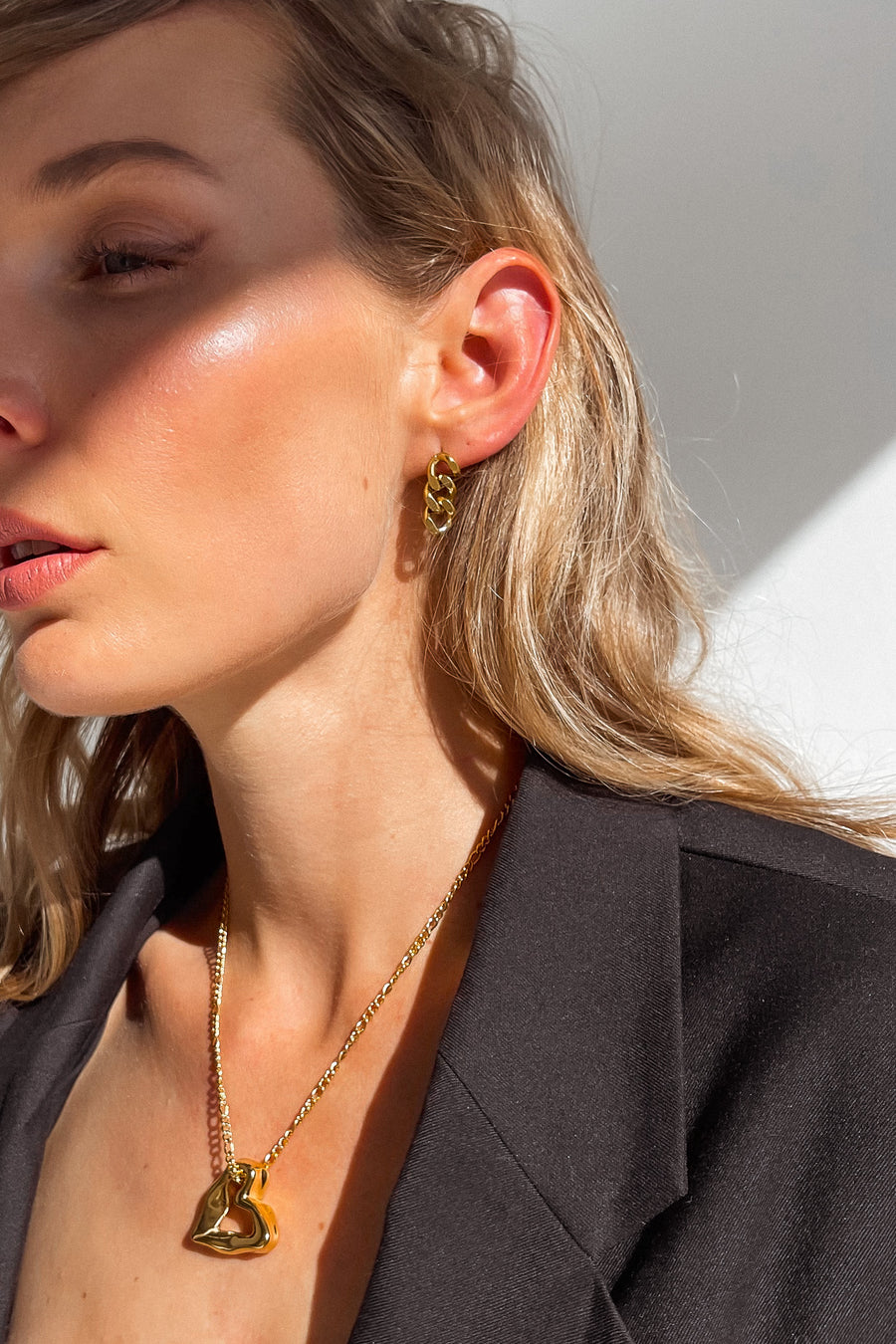 GOLD LINK CHAIN EARRINGS - STUDIO JO STORE  