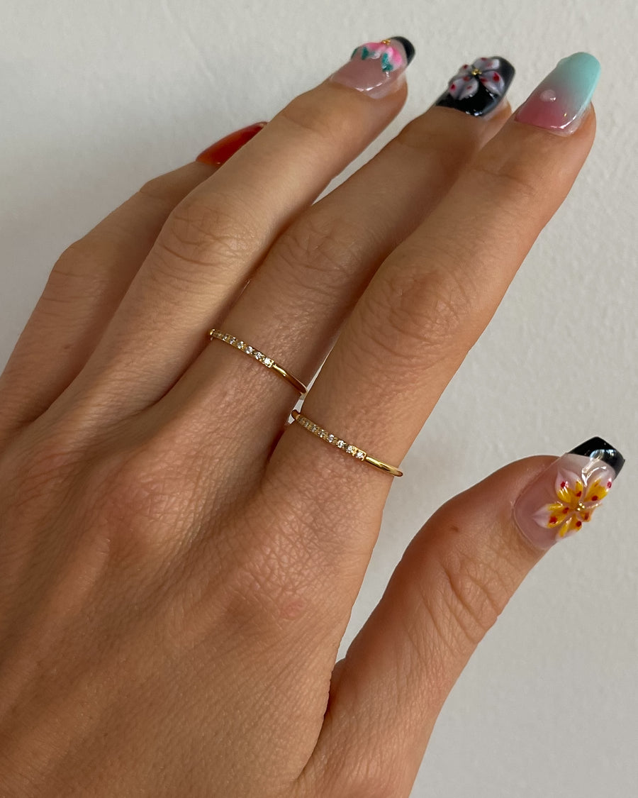 MINIMALIST STACKING ZIRCONIA RING 18K GOLD PVD - STUDIO JO STORE  