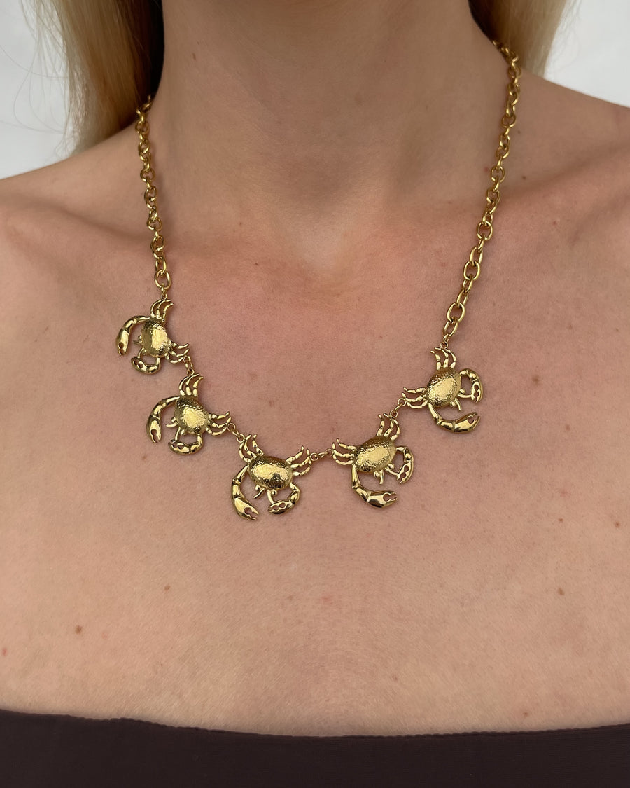 CRAB CHARM NECKLACE 18K GOLD - STUDIO JO STORE  