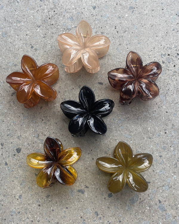 HIBISCUS FLOWER HAIR CLIP 8CM NEUTRAL MULTI - STUDIO JO STORE  