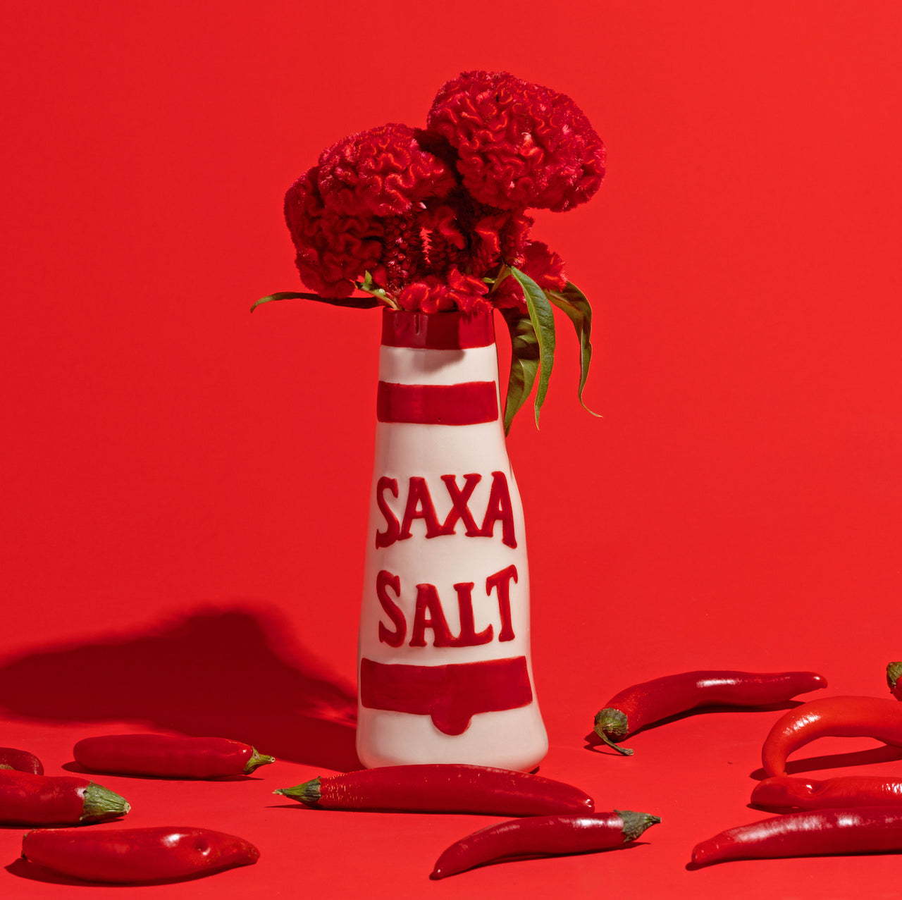 The Austin Flowers Saxa Salt Vase Red