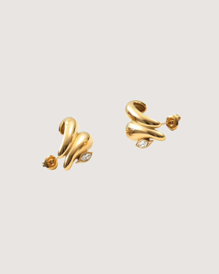 ZIVAÈ STUD EARRINGS 18K GOLD - STUDIO JO STORE  
