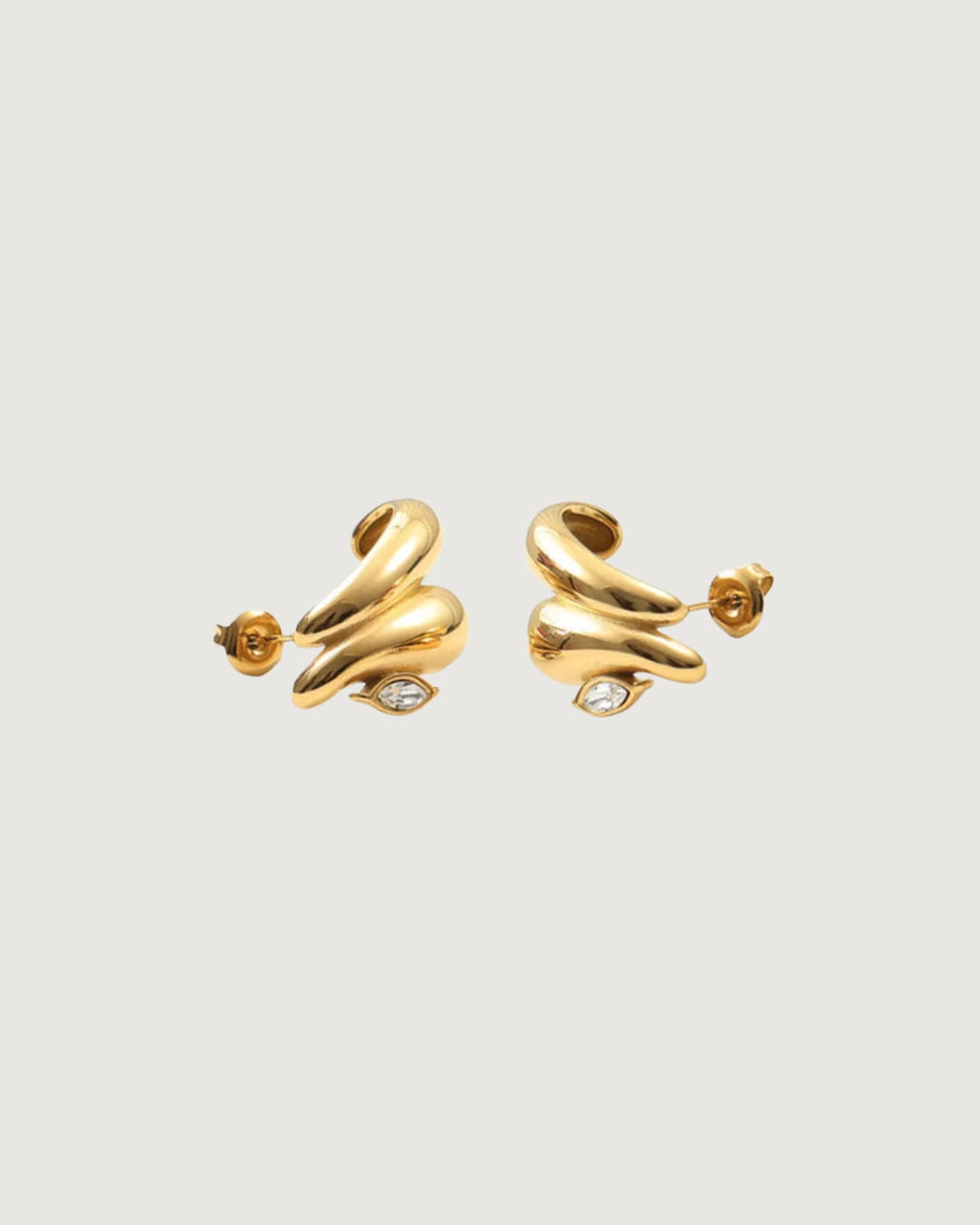 ZIVAÈ STUD EARRINGS 18K GOLD - STUDIO JO STORE  