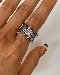 Thumbnail for IZAHA TEXTURED RING SILVER - STUDIO JO STORE  