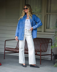 Thumbnail for Frankie Loose Straight Jean White - STUDIO JO STORE  